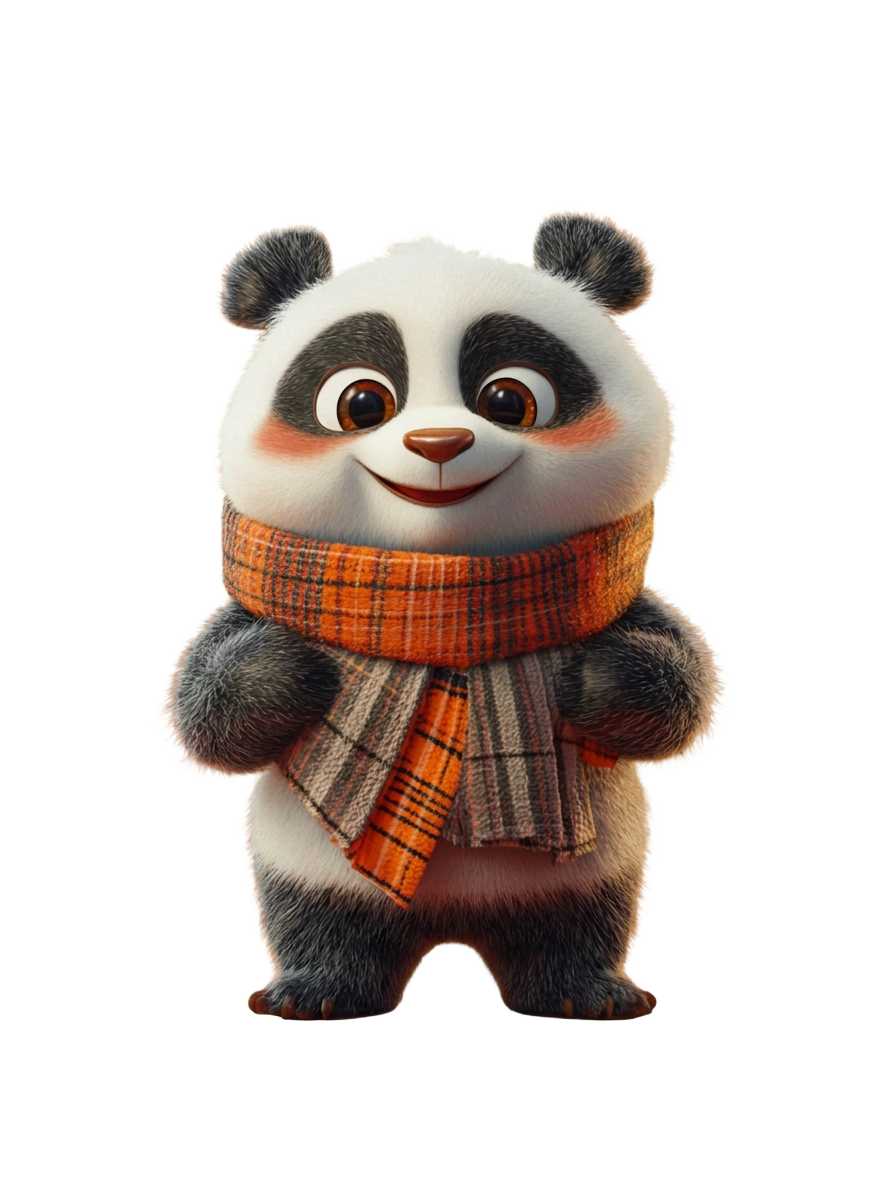 Penny the panda waving hello